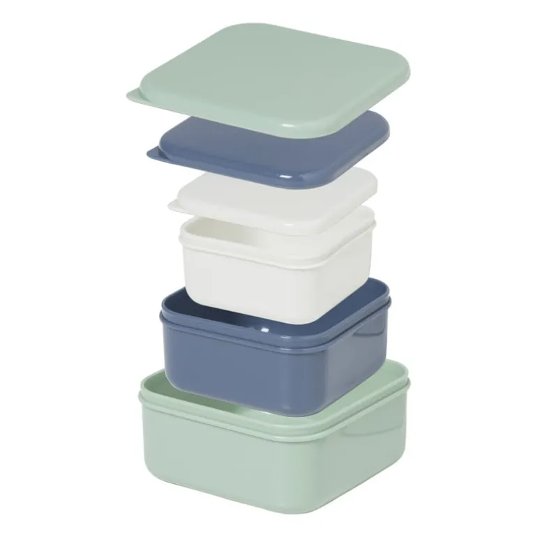 Opbergbakjes set van 3 - groen/blauw/grijs