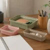 Opbergbakje voor pennen groot - beige - 6x27x12.9 cm