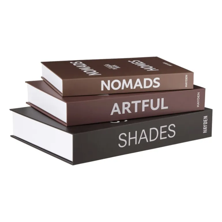 Opbergboeken shades - bruin - set van 3