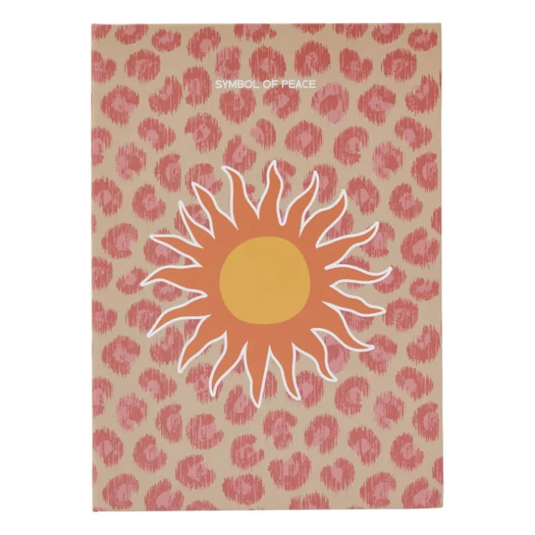 Opbergboek zon - roze/beige - 3.7x25x18 cm