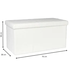 Opbergbox Teddy opvouwbaar - wit - 38x76x38 cm