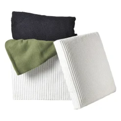 Opbergbox teddy rib vierkant - wit - 38x38x38 cm