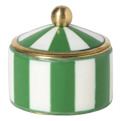 Opbergdoosje circus klein - groen/wit - ø4.8x3.5 cm
