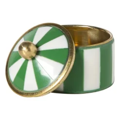 Opbergdoosje circus klein - groen/wit - ø4.8x3.5 cm