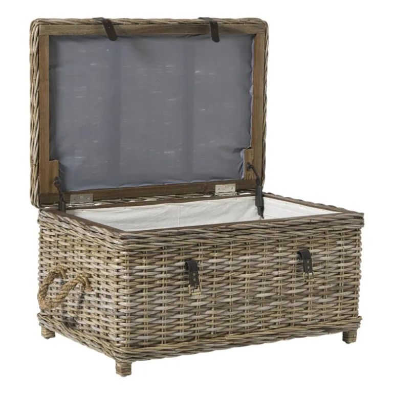 Opbergkist rotan - bruin - 45x80x55 cm