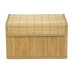 Opbergmand met deksel - bamboe - 30x41x24 cm