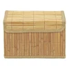 Opbergmand met deksel - bamboe - 19x28.5x18 cm