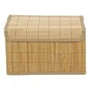 Opbergmand met deksel - bamboe - 26x37x22 cm