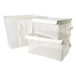Opbergmand met handvatten - wit - 30x47x25 cm
