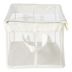 Opbergmand met handvatten - wit - 25x44x20 cm