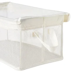Opbergmand met handvatten - wit - 25x44x20 cm