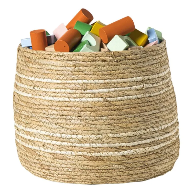Opbergmand rond - beige - ø30x30 cm