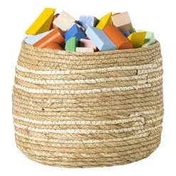 Opbergmand streep - beige - ø25x25 cm