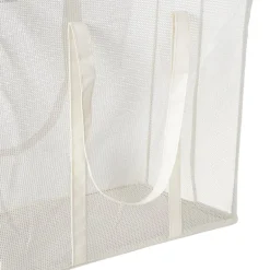 Opbergmand/wasmand met handvatten - wit - 53x46x33 cm