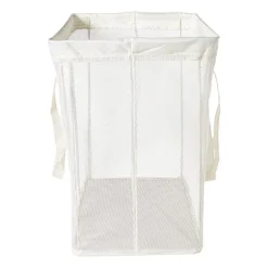 Opbergmand/wasmand met handvatten - wit - 53x46x33 cm