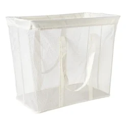Opbergmand/wasmand met handvatten - wit - 53x46x33 cm
