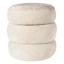 Opbergpoef bubbles - beige - ø41x41 cm
