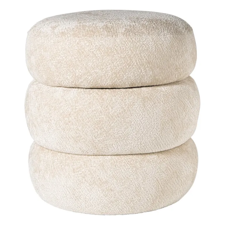 Opbergpoef bubbles - beige - ø41x41 cm
