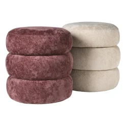Opbergpoef bubbles - beige - ø41x41 cm
