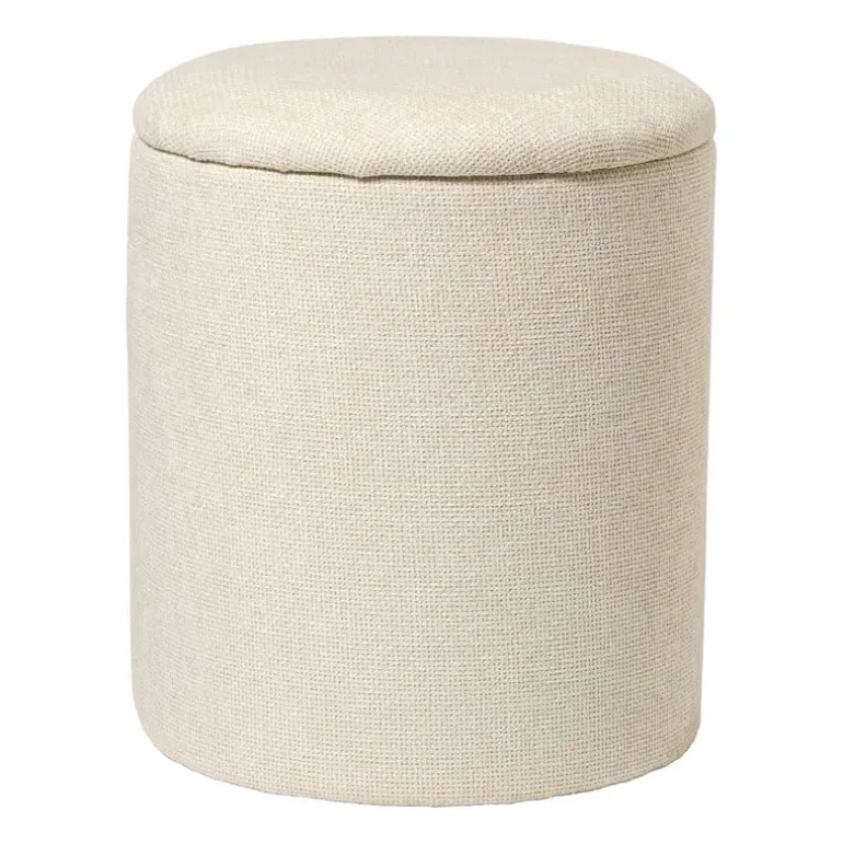 Opbergpoef Debby - beige - ø35x40 cm