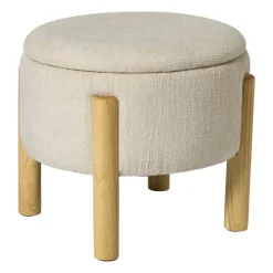 Opbergpoef Mandy - beige - ø45x38 cm