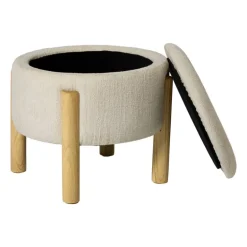 Opbergpoef Mandy - beige - ø45x38 cm
