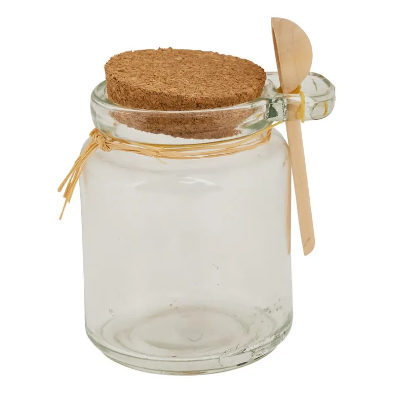 Opbergpotje - kurk en lepeltje - 200 ml