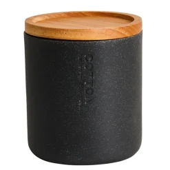 Opbergpotje nature - antraciet - Ø10x11 cm