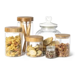 Opbergpot met bamboe deksel - 900 ml