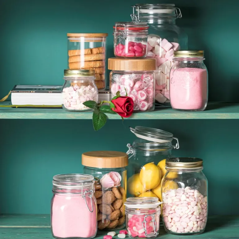 Opbergpot met bamboe deksel - 600 ml