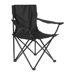 Opvouwbare campingstoel - zwart - 80x75x50 cm