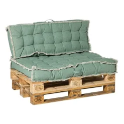 Palletkussens luxe - groen - set van 2