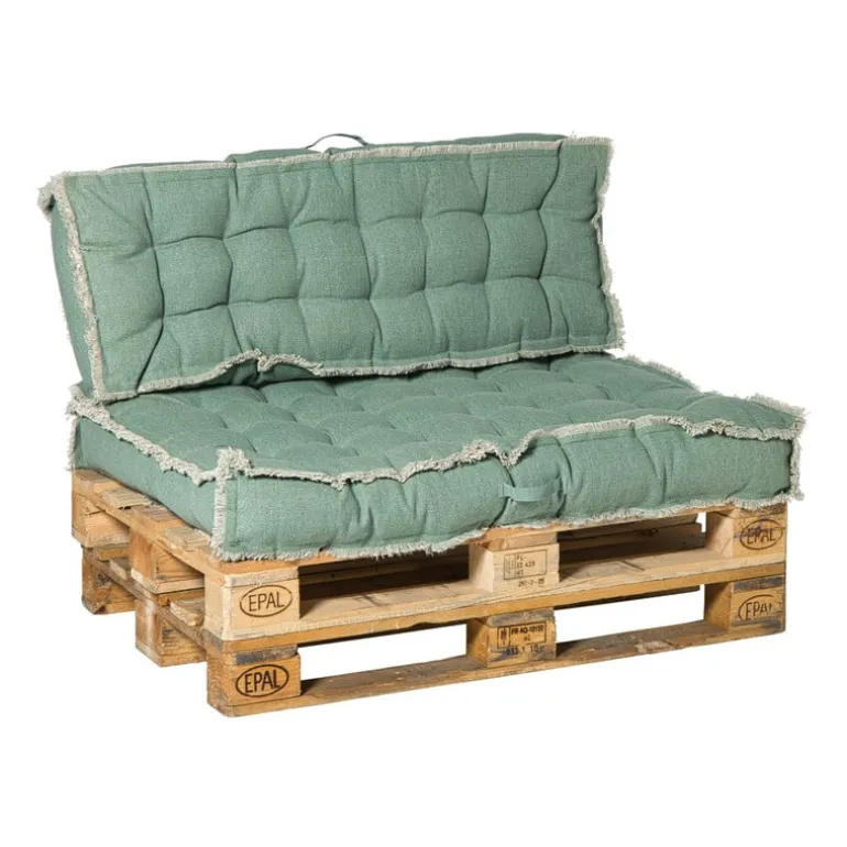 Palletkussens luxe - groen - set van 2