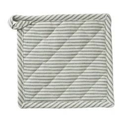 Pannenlap gestreept - groen/wit - 20x20 cm