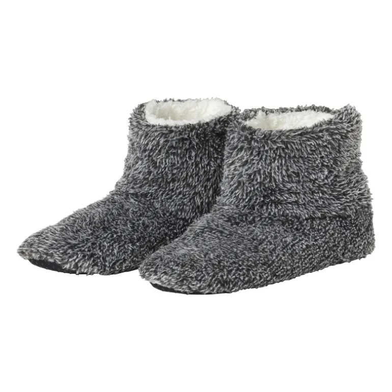 Pantoffels gemeleerd - donkergrijs - maat 37-38