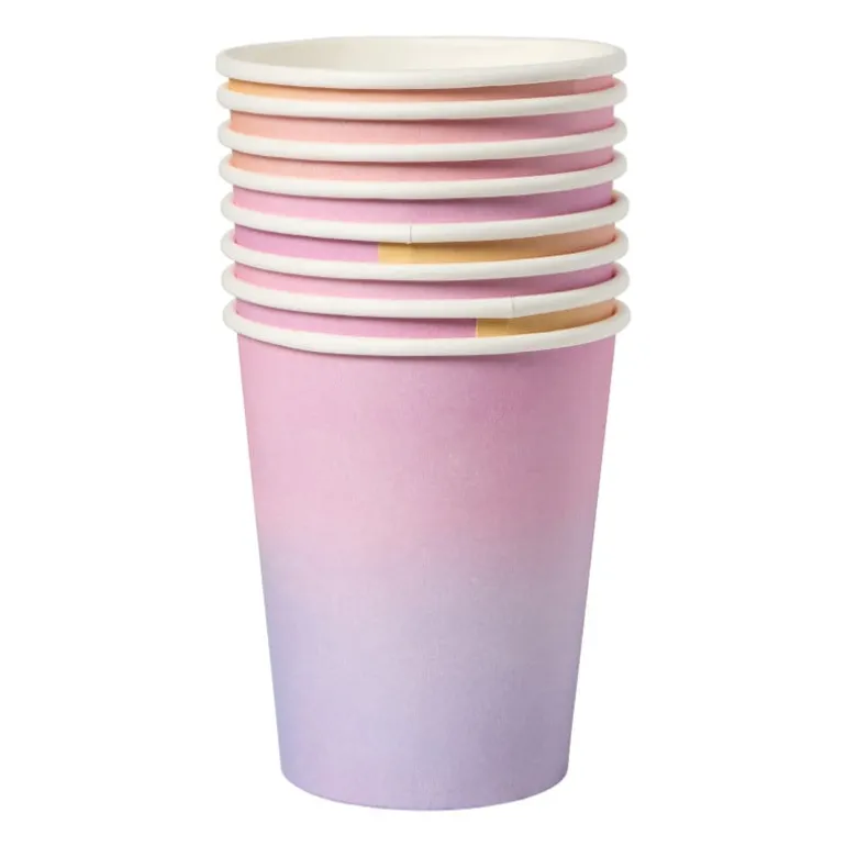 Papieren beker magic - multikleur - set van 8