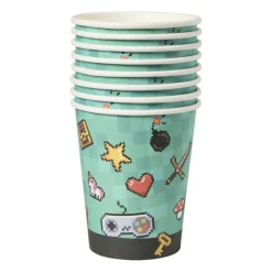 Papieren bekers game - multikleur - set van 8