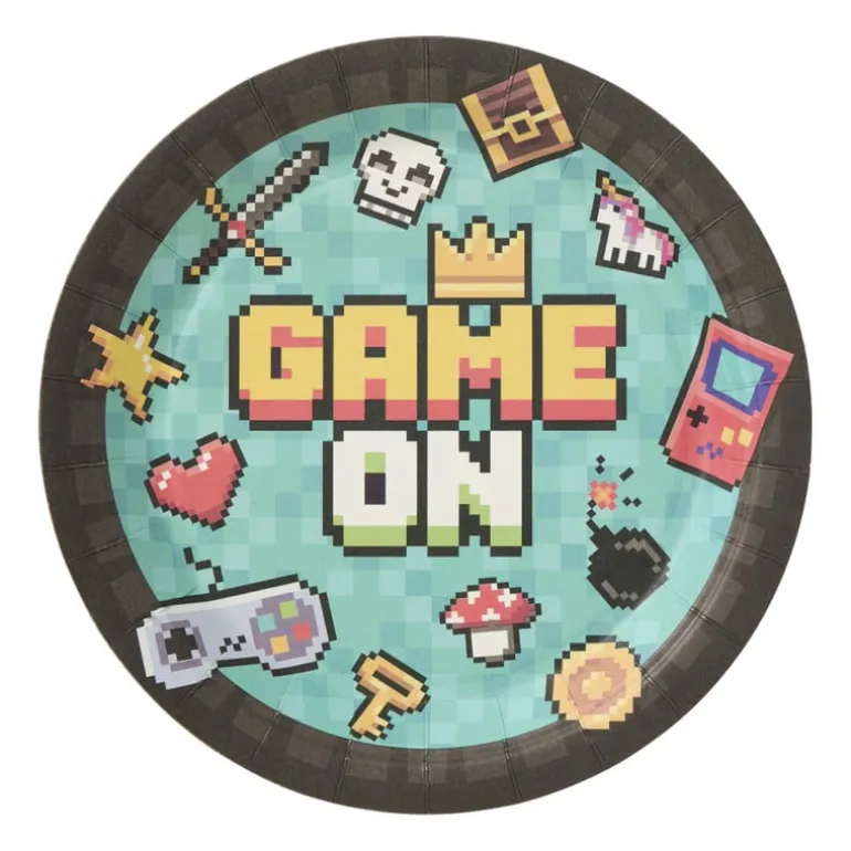 Papieren borden game - multikleur - set van 8