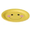 Papieren bord smiley - geel - set van 8