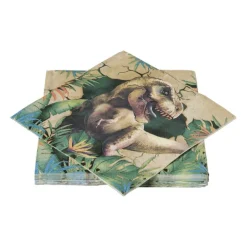 Papieren servetten dino - multikleur - set van 20