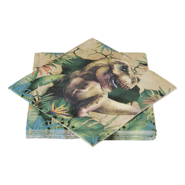 Papieren servetten dino - multikleur - set van 20