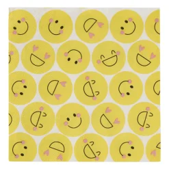 Papieren servetten smiley - geel - set van 20