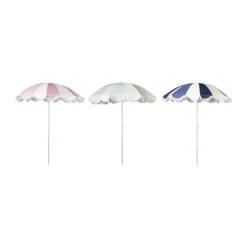 Parasol gestreept - blauw/wit - ø160x180 cm