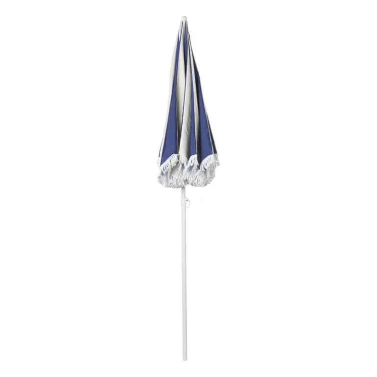 Parasol gestreept - blauw/wit - ø160x180 cm