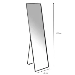 Passpiegel basix - zwart - 40x150 cm