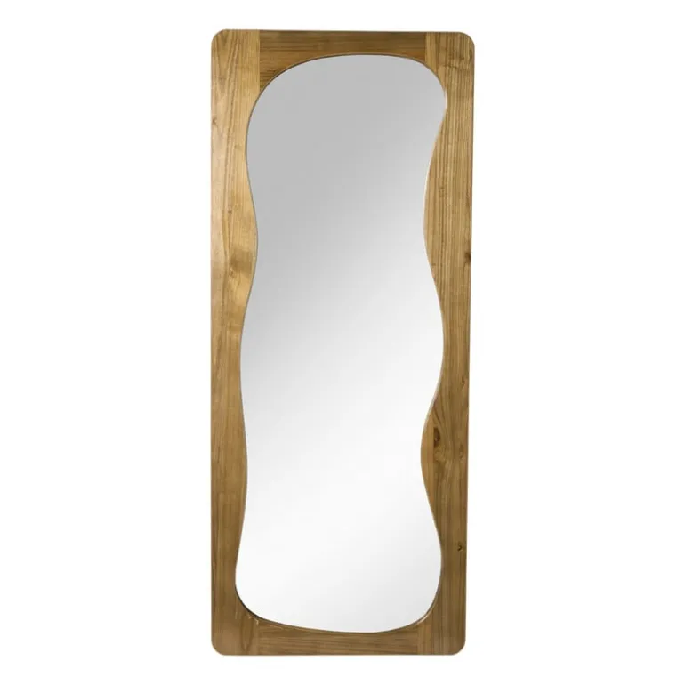 Passpiegel wave acaciahout - bruin - 168x70 cm