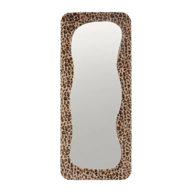 Passpiegel wave luipaard - bruin/beige - 168x70 cm