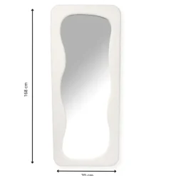 Passpiegel wave teddy - wit - 168x70 cm