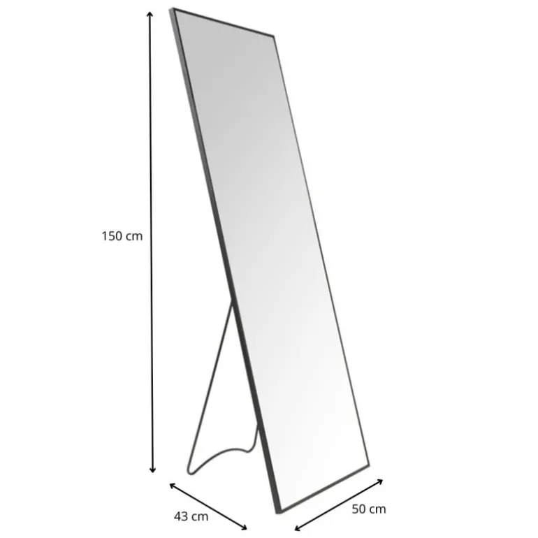 Passpiegel XL - zwart - 50x150 cm