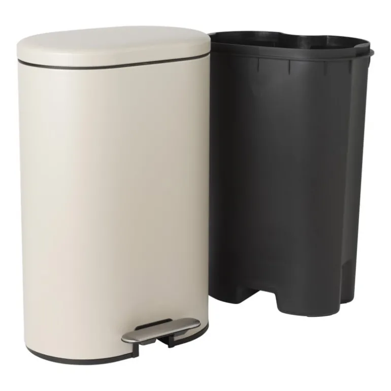 Pedaalemmer ovaal - beige - 30 liter
